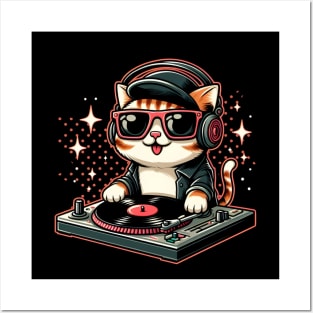 cat dj Posters and Art